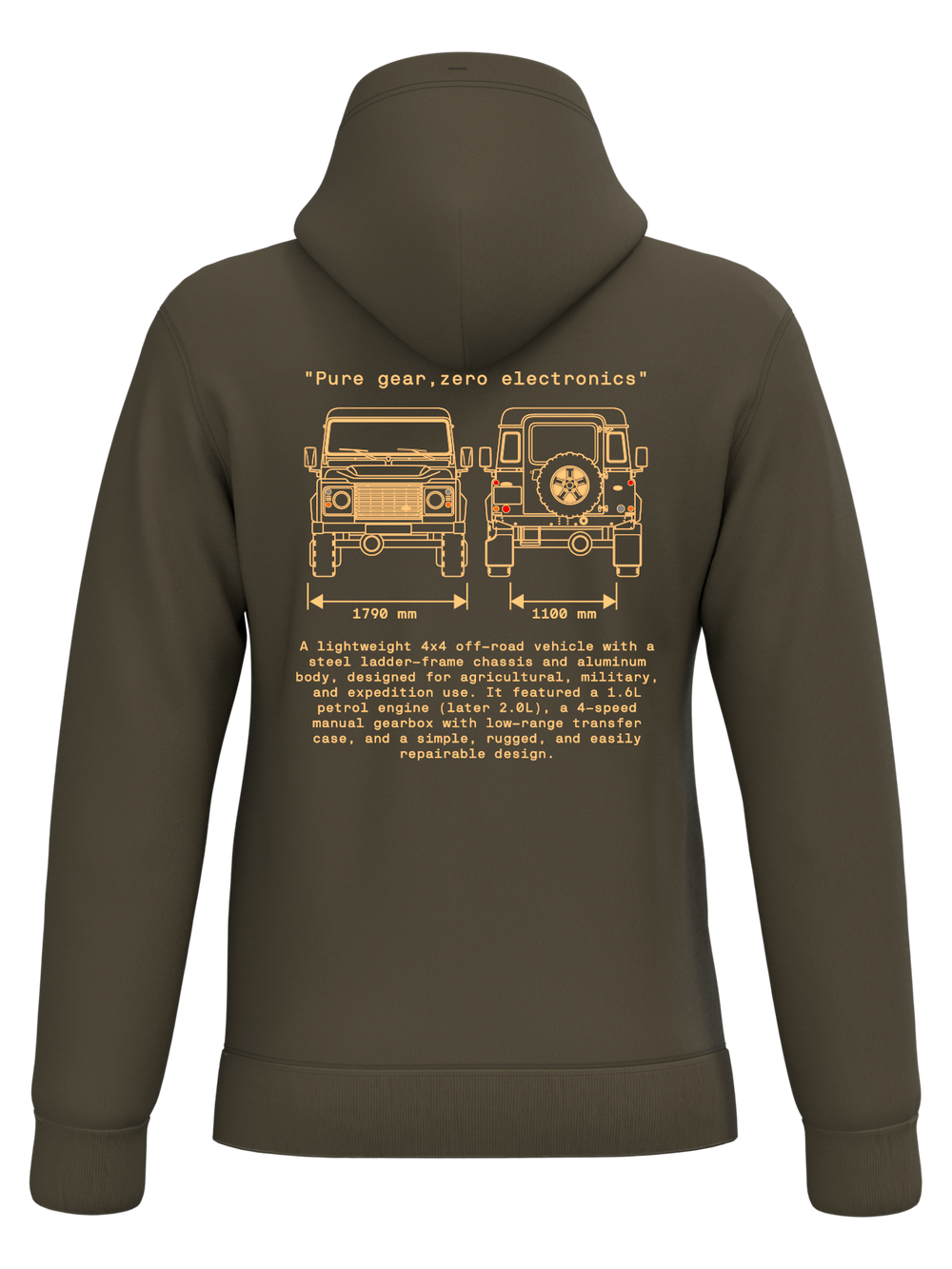 SUDADERA CAPUCHA Land Rover 90-110 INCHES