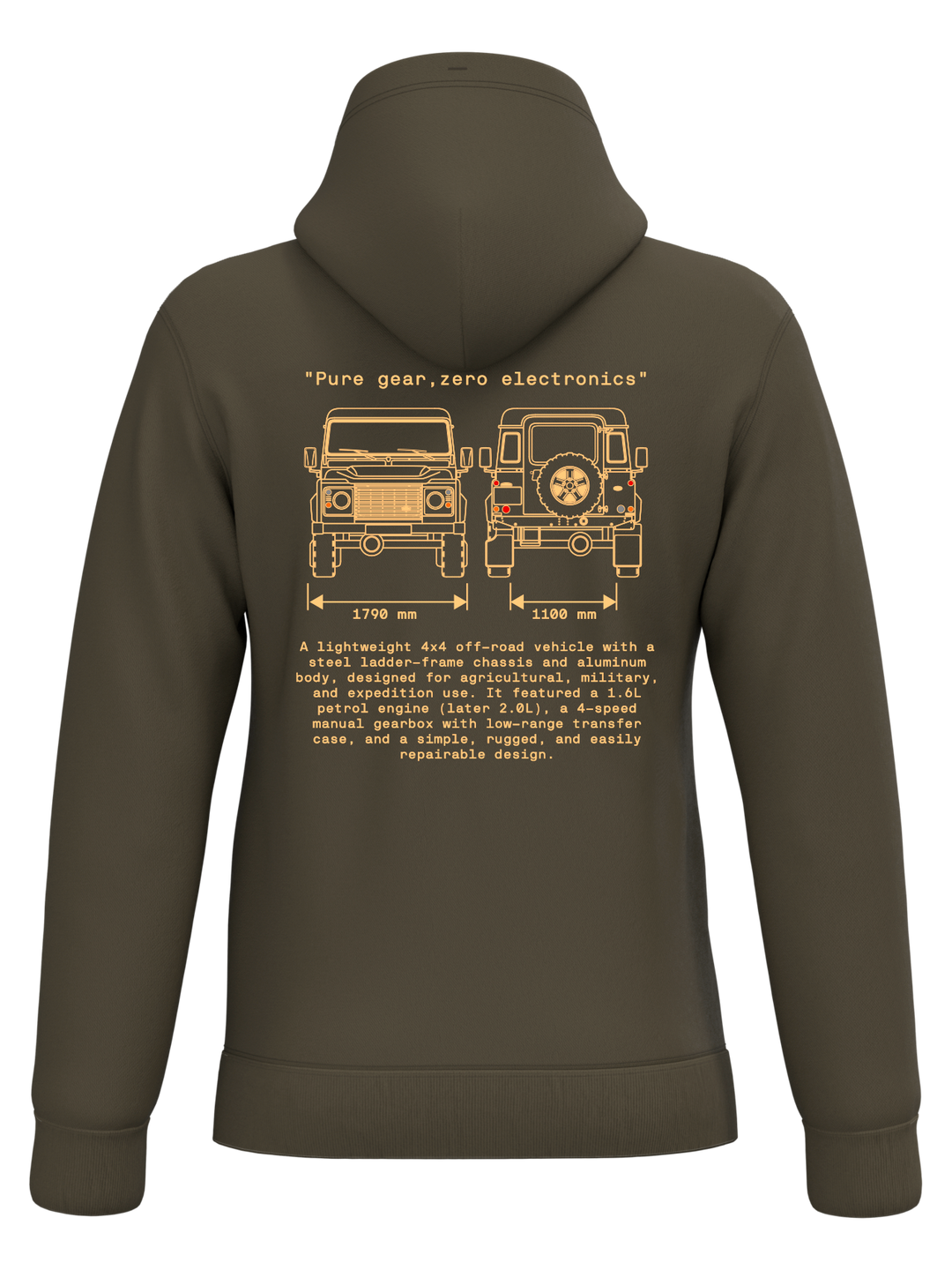 SUDADERA CAPUCHA Land Rover 90-110 INCHES