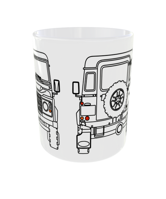 TAZA CERÁMICA PREMIUM Land Rover Frontal/Trasera