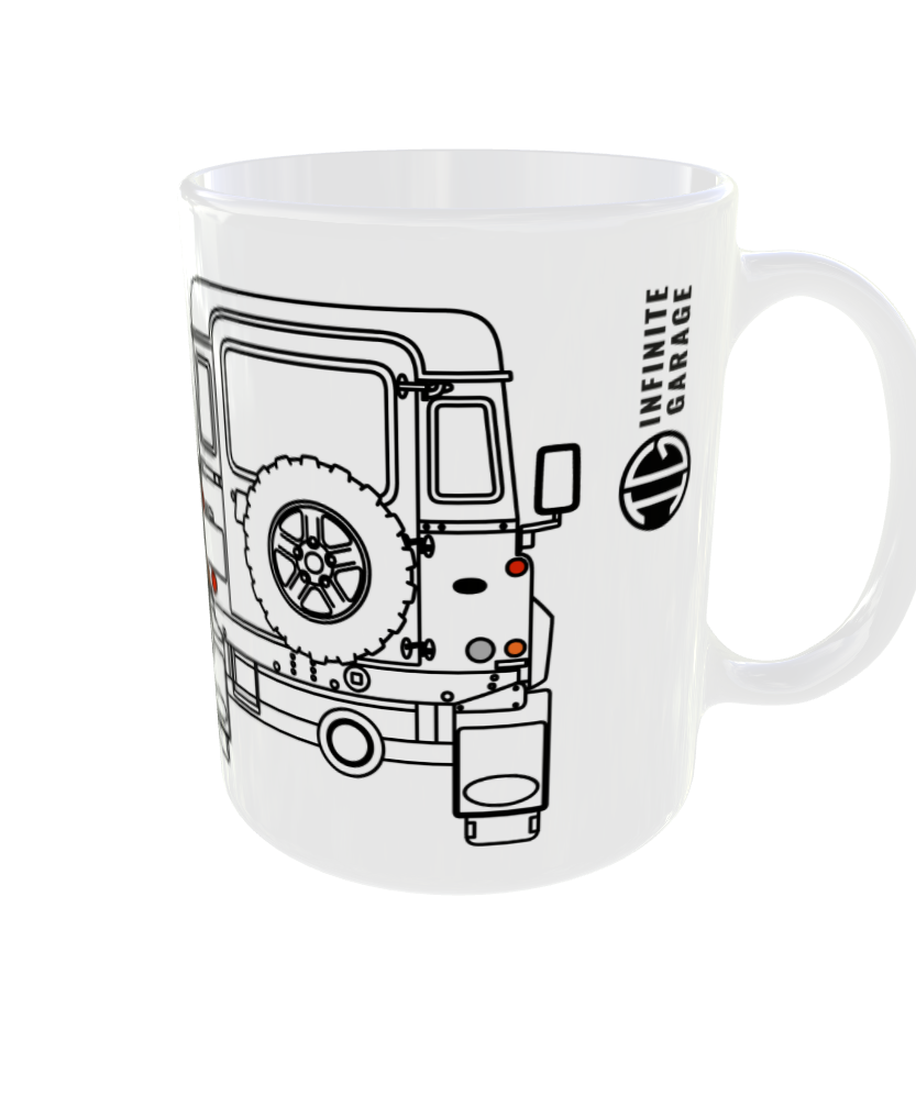 TAZA CERÁMICA PREMIUM Land Rover Frontal/Trasera