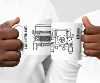 TAZA CERÁMICA PREMIUM Land Rover Frontal/Trasera